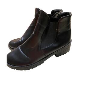 Black Chelsea Ankle Boots Womens EU 41 US 10 Low Block Heel Comfort